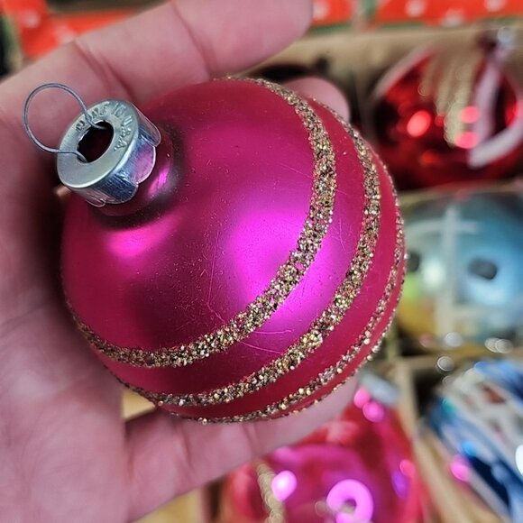 Vintage 1940s-50s Glass Christmas Balls Ornaments Baubles Lot Of 12 Please Read - Picture 6 of 16